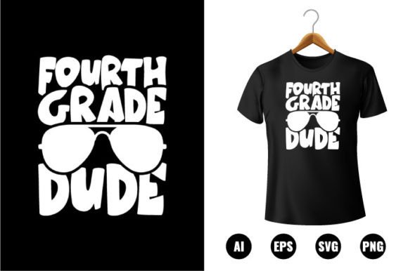 4th Grade Dude T-shirt Design: Graphics for Playful T-Shirt Designs