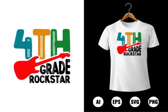 4th Grade Rockstar T-shirt Design: Graphics for Playful Branding