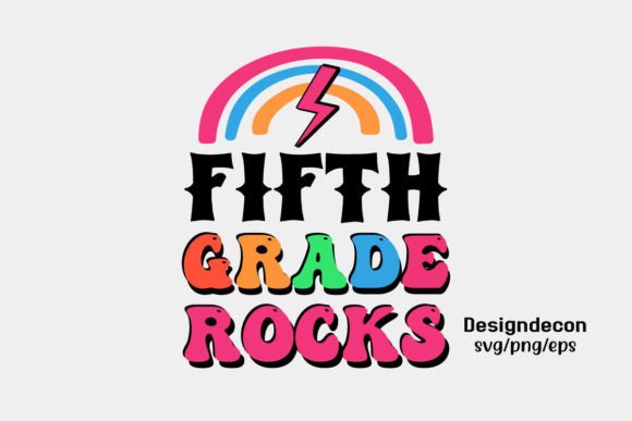 Fifth Grade Rocks Retro Sublimation Svg: Graphics for Crafts & Branding