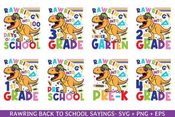 Rawringback to School Kindergarten SVG
