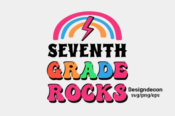 Seventh Grade Rocks Retro SVG for Crafts & Graphics