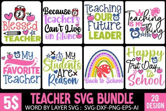 Teacher SVG Bundle: Graphics for T-Shirt Designs & Branding