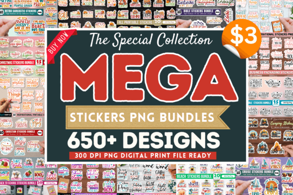 The Special Mega Stickers PNG Bundle: Graphics & Crafts Made Simple